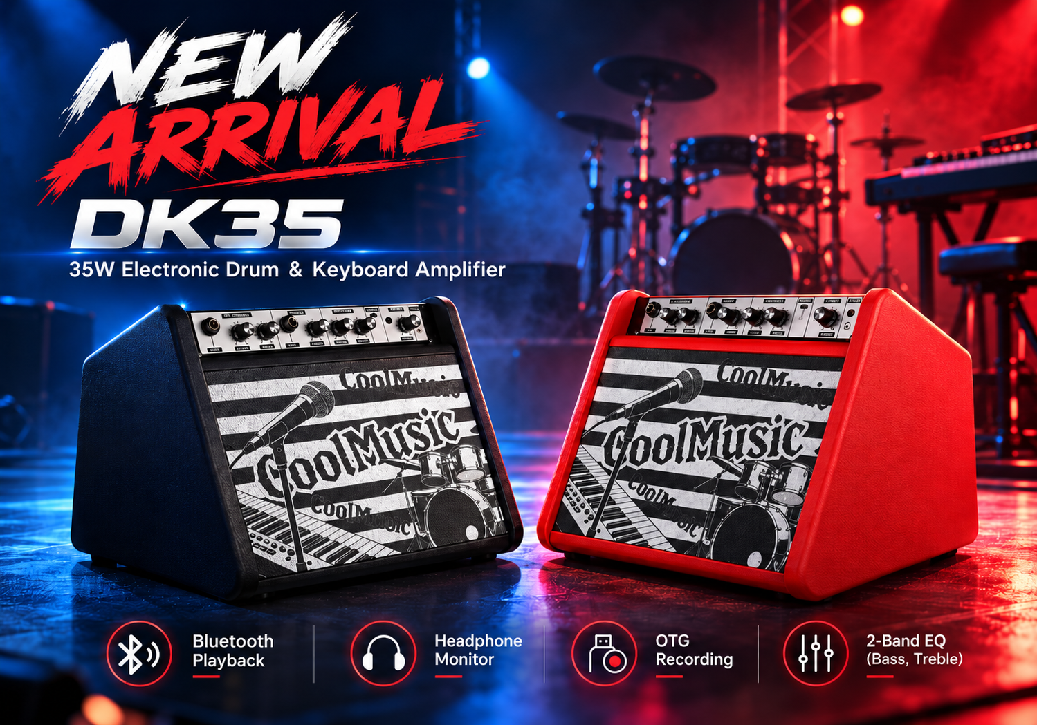 New Arrival | COOLMUSIC DK35 Drum & Keyboard Amplifier